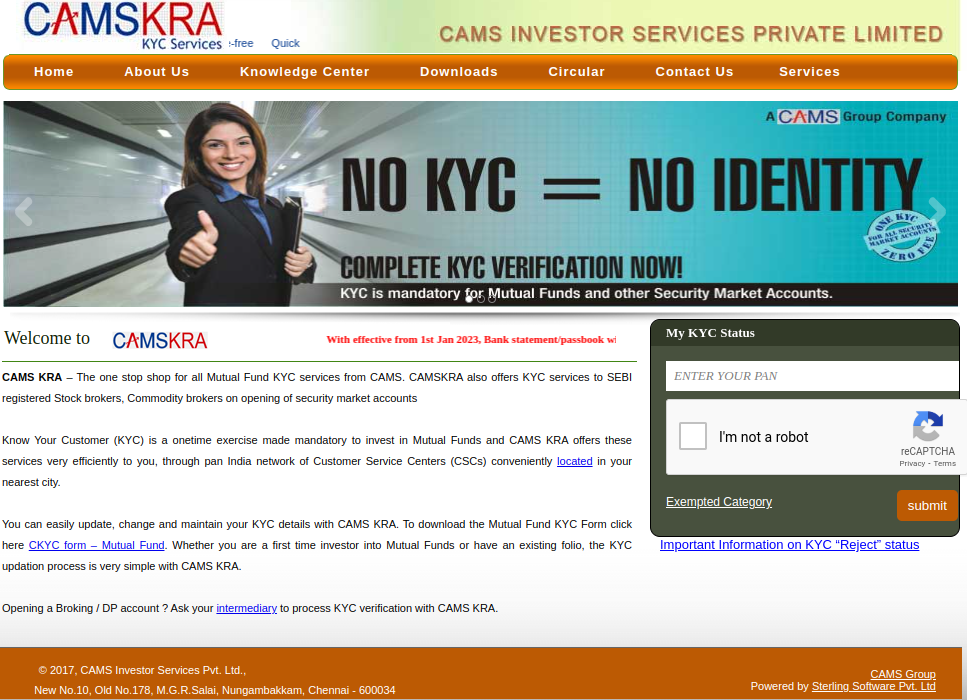 CAMS KRA Validation