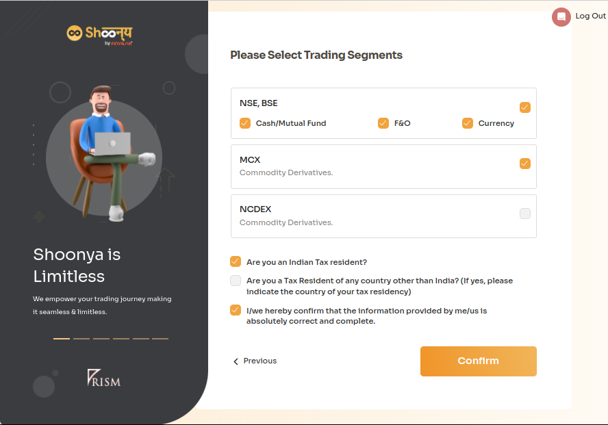 Step-5 Trading segments select karien