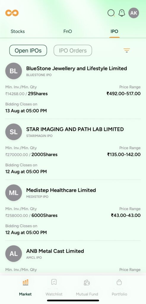 Upgraded IPO Section